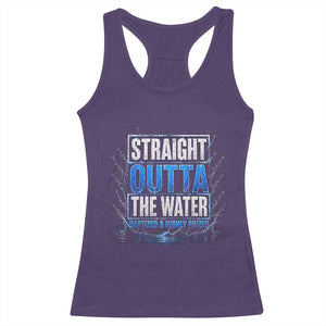 Baptism Racerback Tank Top Straight Outta Water Christian Baptized TS10 Purple Print Your Wear