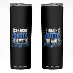 Baptism Skinny Tumbler Straight Outta Water Christian Baptized TS10 Black Print Your Wear