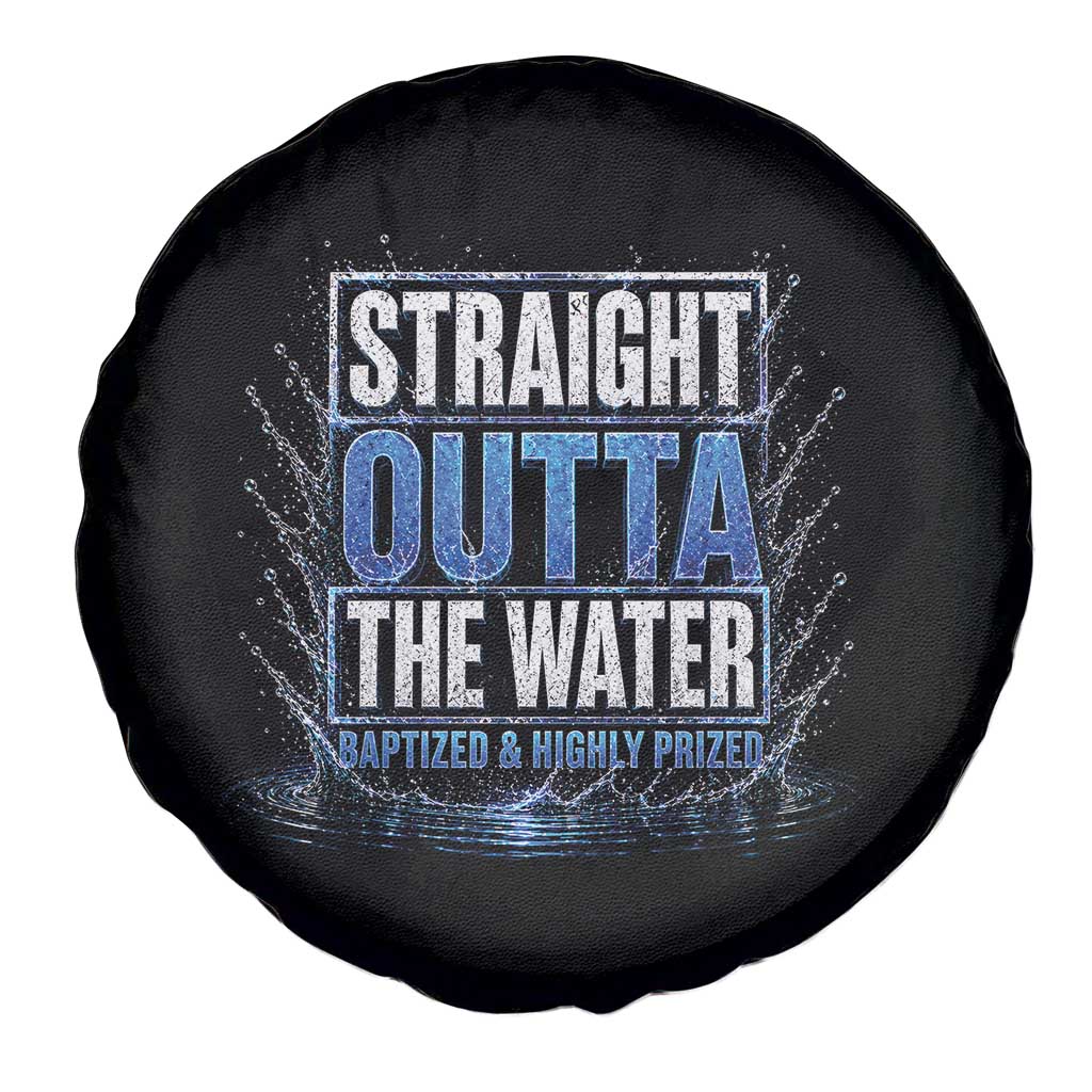 Baptism Spare Tire Cover Straight Outta Water Christian Baptized TS10 Print Your Wear