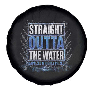 Baptism Spare Tire Cover Straight Outta Water Christian Baptized TS10 Print Your Wear