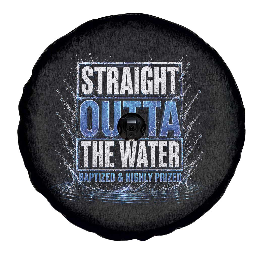 Baptism Spare Tire Cover Straight Outta Water Christian Baptized TS10 Print Your Wear