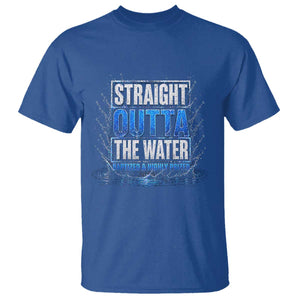 Baptism T Shirt Straight Outta Water Christian Baptized TS10 Royal Blue Print Your Wear