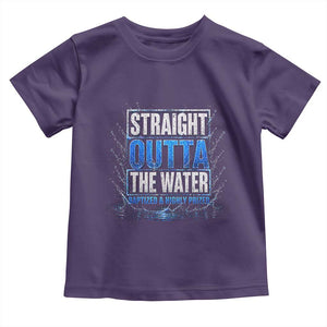 Baptism Toddler T Shirt Straight Outta Water Christian Baptized TS10 Purple Print Your Wear