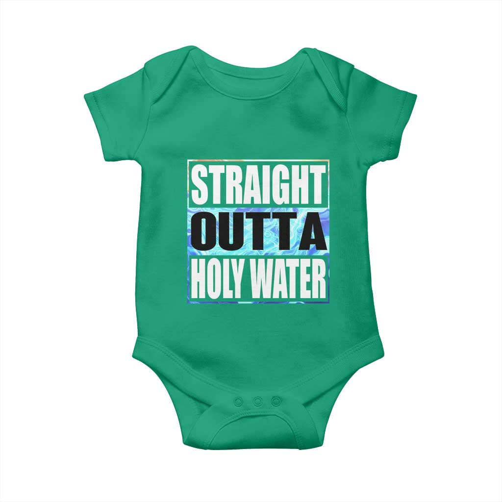 Straight Outta Holy Water Baby Onesie Baptismal Baptism Christening TS10 Irish Green Print Your Wear