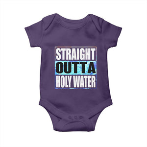 Straight Outta Holy Water Baby Onesie Baptismal Baptism Christening TS10 Purple Print Your Wear