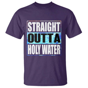 Straight Outta Holy Water T Shirt Baptismal Baptism Christening TS10 Purple Print Your Wear