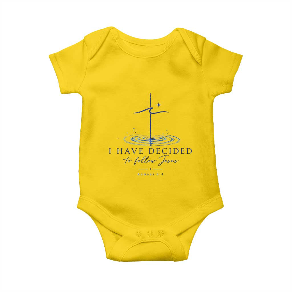 New Believer Baby Onesie I Have Decided To Follow Jesus In Baptism Cross Water TS10 Daisy Print Your Wear
