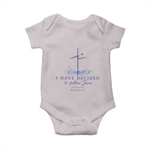 New Believer Baby Onesie I Have Decided To Follow Jesus In Baptism Cross Water TS10 Ice Gray Print Your Wear