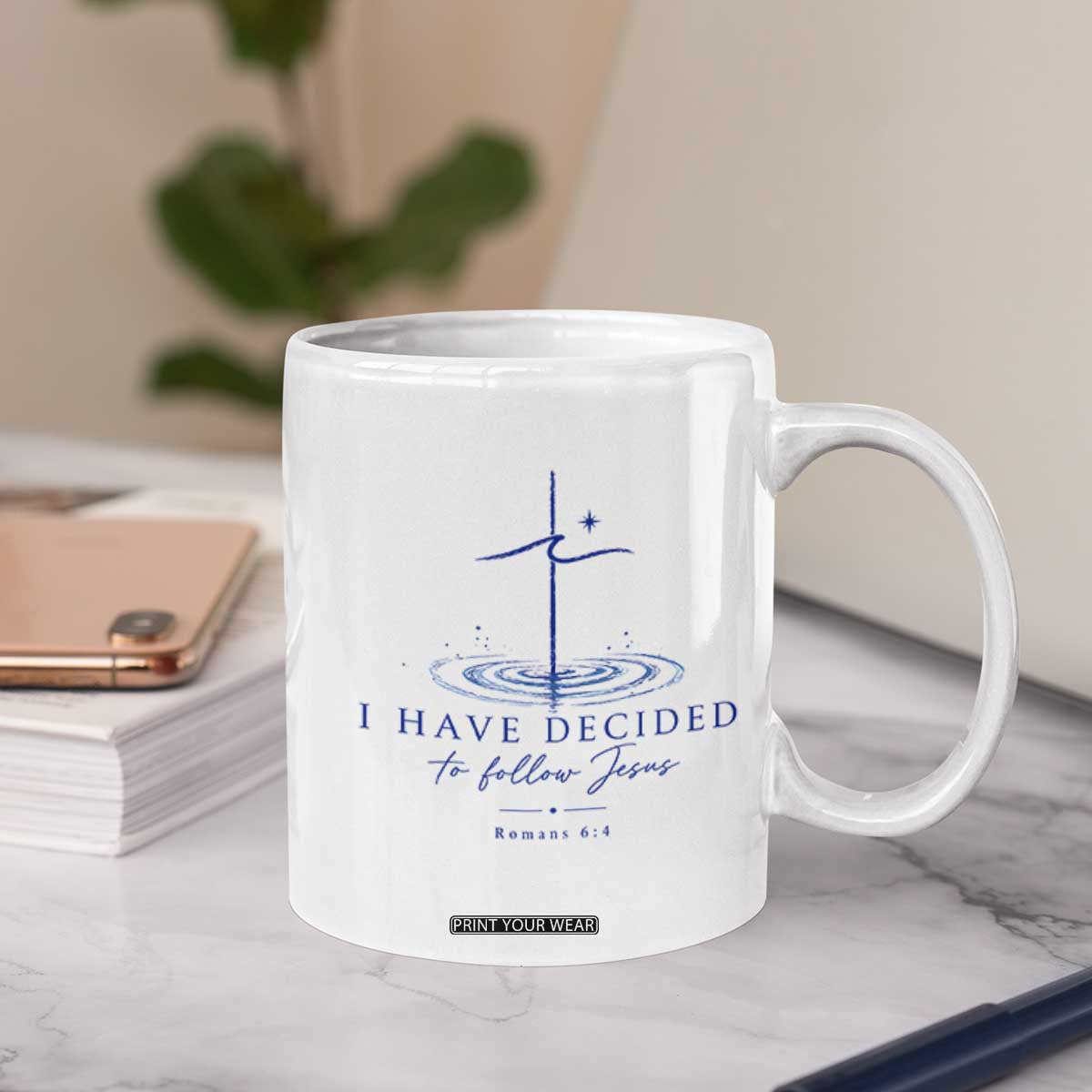 New Believer Coffee Mug I Have Decided To Follow Jesus In Baptism Cross Water TS10 Print Your Wear
