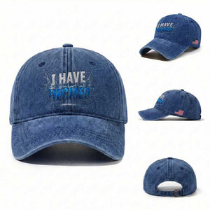 Christian Baptism Washed Cotton Baseball Cap New Believer Water Immersion Baptized I Have Decided TS10 Washed Cap Universal Fit Royal Blue Print Your Wear