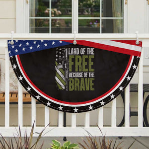 Land of the Free Because of the Brave Patriotic Fan Flag Gun American Flag