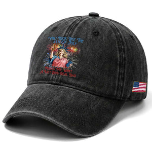 You Look Like The 4th Of July Makes Me Want A Hot Dog Real Bad Washed Cotton Baseball Cap Funny 4th July Hot Dog Meme TS10 Print Your Wear
