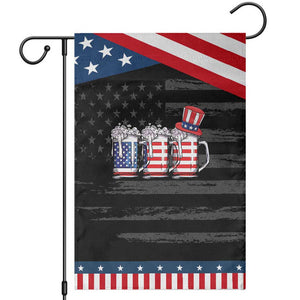 Beer American Flag 4th of July Garden Flag Merica Drinking USA TS10 Distressed Black Blue Print Your Wear