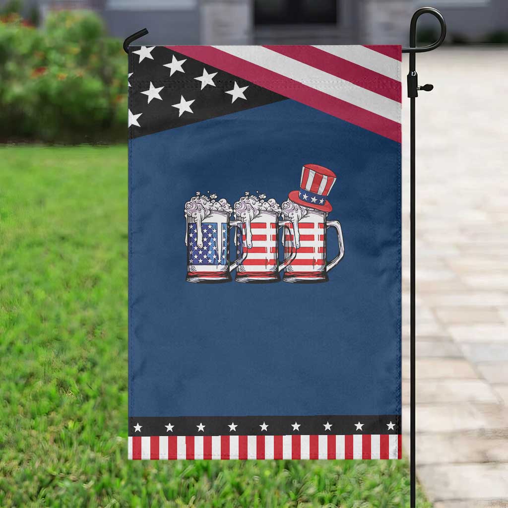 Beer American Flag 4th of July Garden Flag Merica Drinking USA TS10 Classic Blue Black Print Your Wear