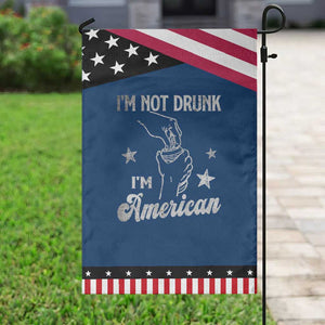 Funny 4th of July Drinking Garden Flag Not Drunk I am American TS10 Classic Blue Black Print Your Wear