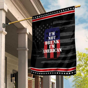 Funny Beer American Flag 4th of July Garden Flag Not Drunk I am American Merica USA TS10 Distressed Black Red Print Your Wear