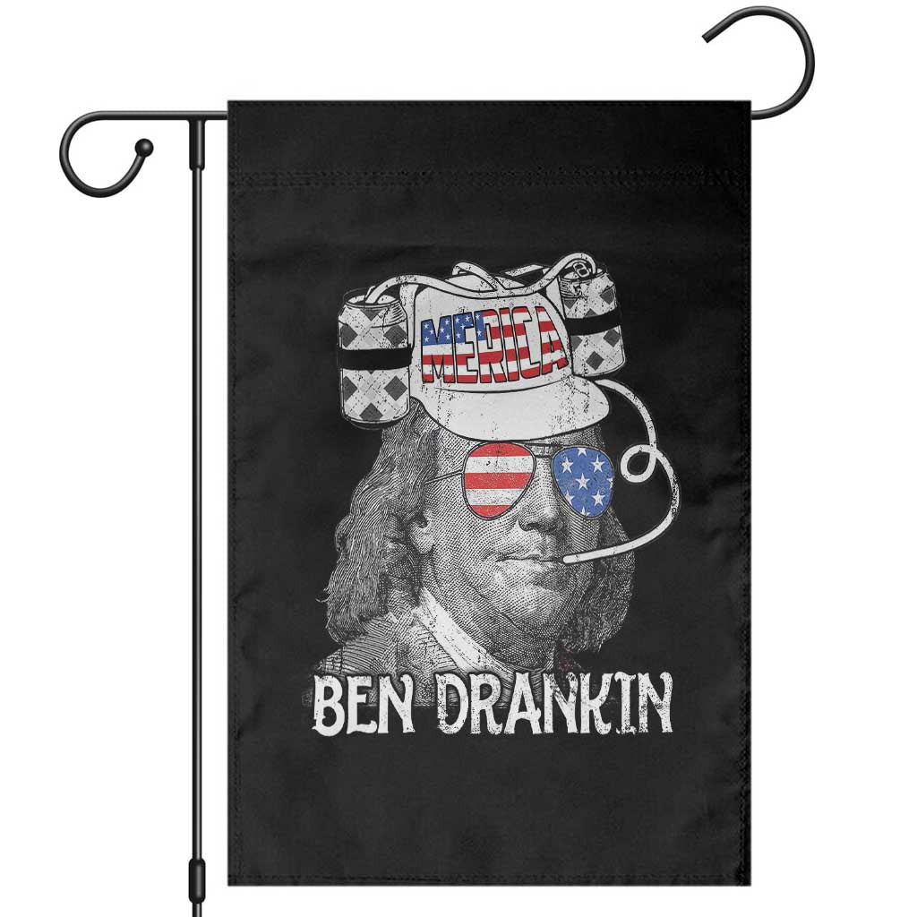4th of July Ben Drankin Garden Flag Funny Benjamin Franklin USA Flag TS10 Black Print Your Wear