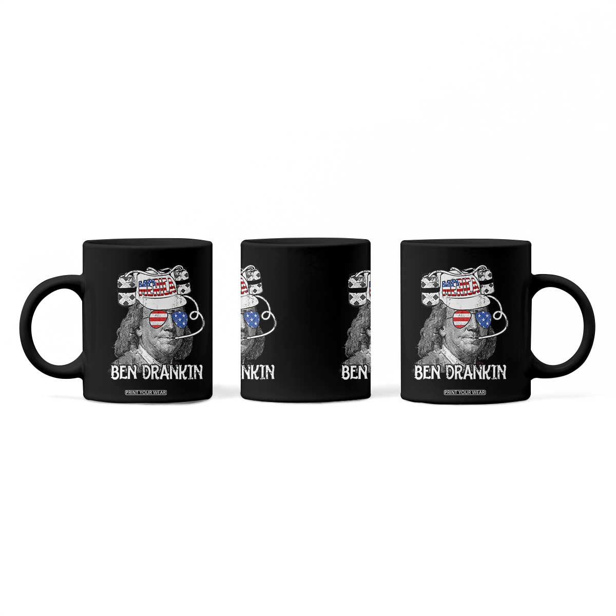 4th of July Ben Drankin Coffee Mug Funny Benjamin Franklin USA Flag TS10 Print Your Wear