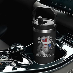 4th of July Ben Drankin Flip Straw Tumbler Funny Benjamin Franklin USA Flag TS10 Print Your Wear