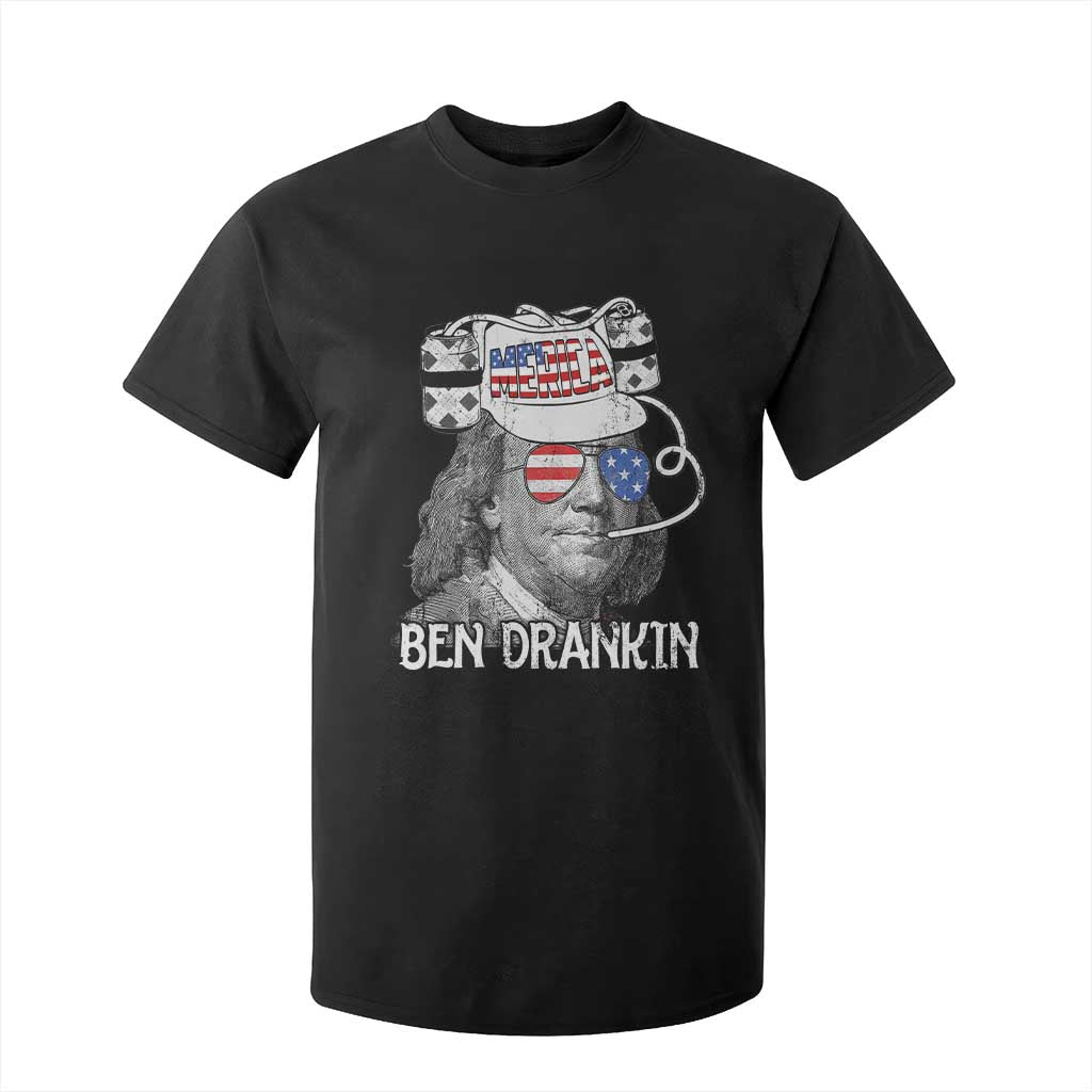 4th of July Ben Drankin T Shirt For Kid Funny Benjamin Franklin USA Flag TS10 Black Print Your Wear
