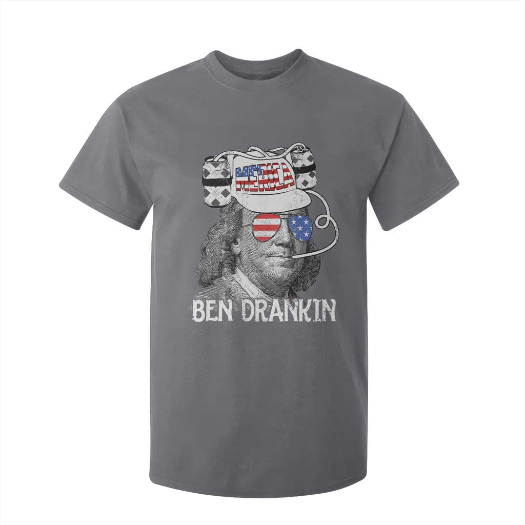 4th of July Ben Drankin T Shirt For Kid Funny Benjamin Franklin USA Flag TS10 Charcoal Print Your Wear