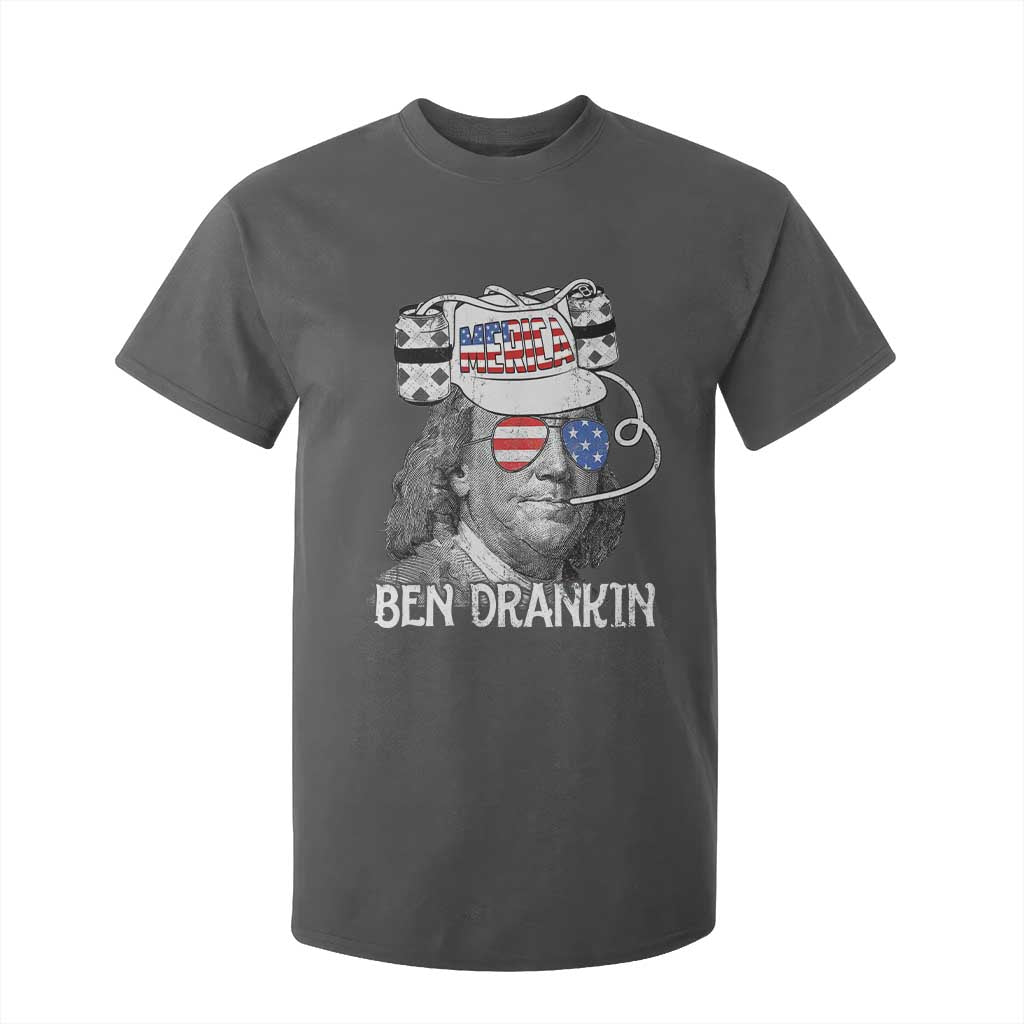 4th of July Ben Drankin T Shirt For Kid Funny Benjamin Franklin USA Flag TS10 Dark Heather Print Your Wear