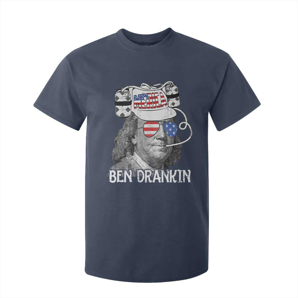 4th of July Ben Drankin T Shirt For Kid Funny Benjamin Franklin USA Flag TS10 Navy Print Your Wear