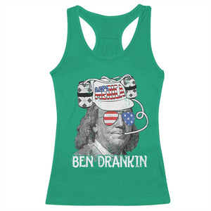 4th of July Ben Drankin Racerback Tank Top Funny Benjamin Franklin USA Flag TS10 Irish Green Print Your Wear