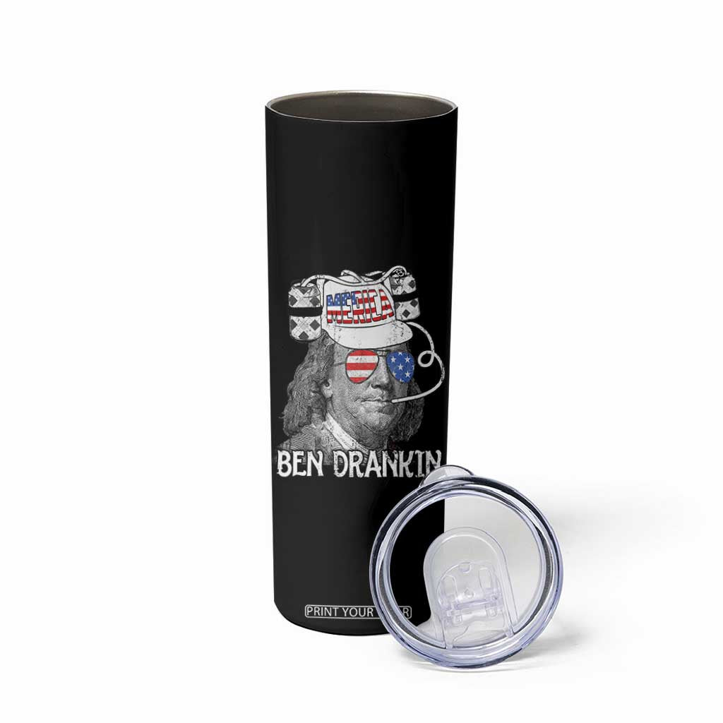 4th of July Ben Drankin Skinny Tumbler Funny Benjamin Franklin USA Flag TS10 Print Your Wear