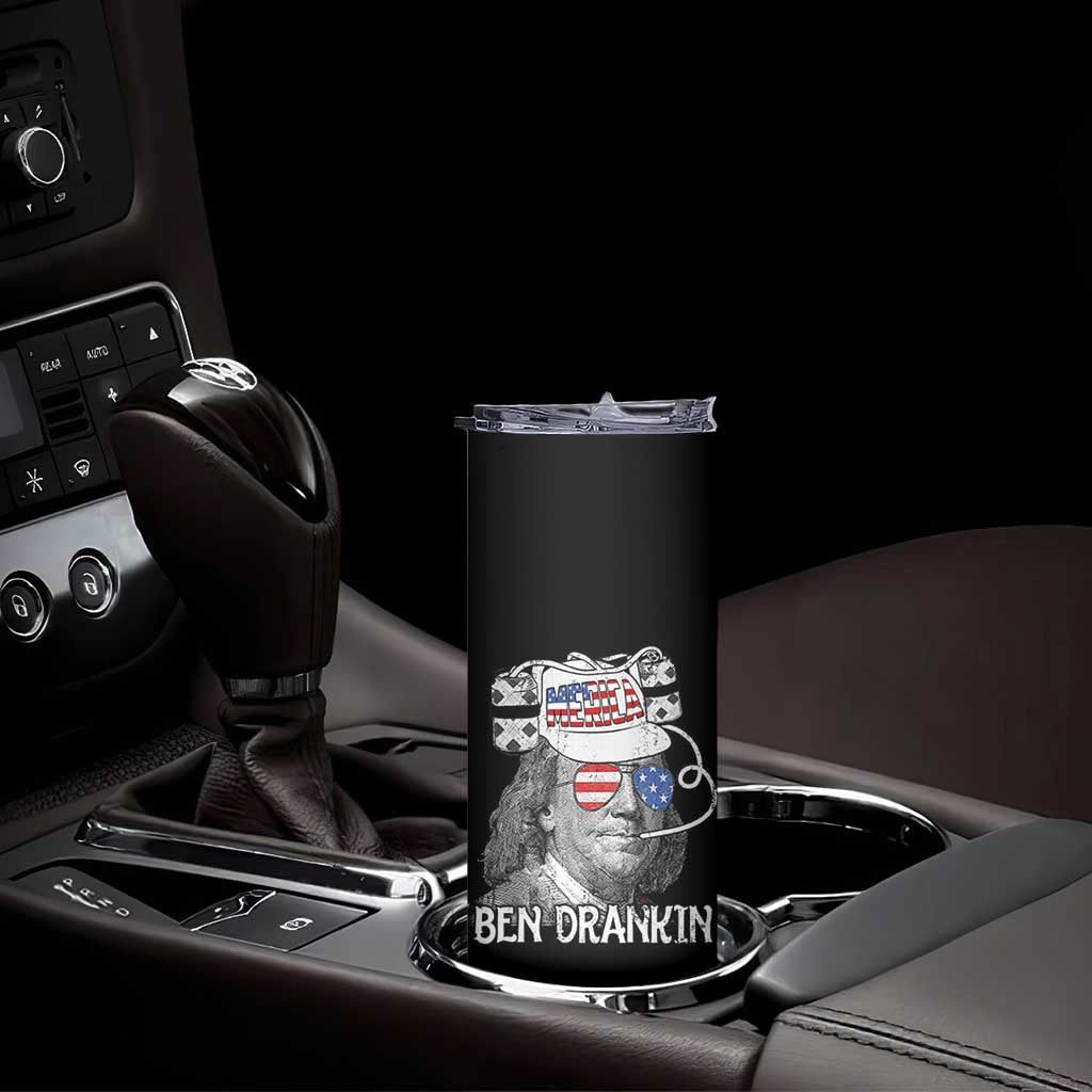 4th of July Ben Drankin Skinny Tumbler Funny Benjamin Franklin USA Flag TS10 Print Your Wear