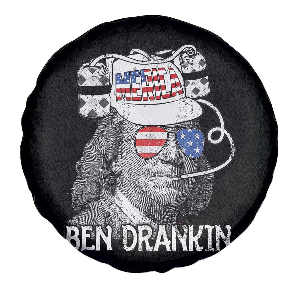 4th of July Ben Drankin Spare Tire Cover Funny Benjamin Franklin USA Flag TS10 Print Your Wear