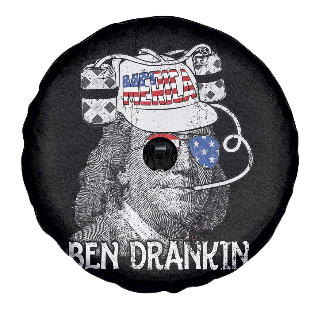 4th of July Ben Drankin Spare Tire Cover Funny Benjamin Franklin USA Flag TS10 Print Your Wear