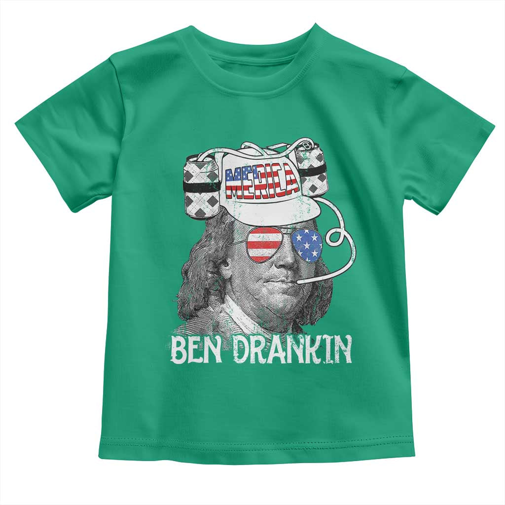 4th of July Ben Drankin Toddler T Shirt Funny Benjamin Franklin USA Flag TS10 Irish Green Print Your Wear