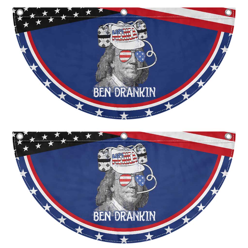 4th of July Ben Drankin Patriotic Fan Flag Funny Benjamin Franklin USA Flag TS10 2pcs pack Classic Navy Print Your Wear