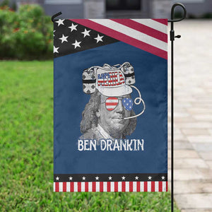 4th of July Ben Drankin Garden Flag Funny Benjamin Franklin USA Flag TS10 Classic Blue Black Print Your Wear