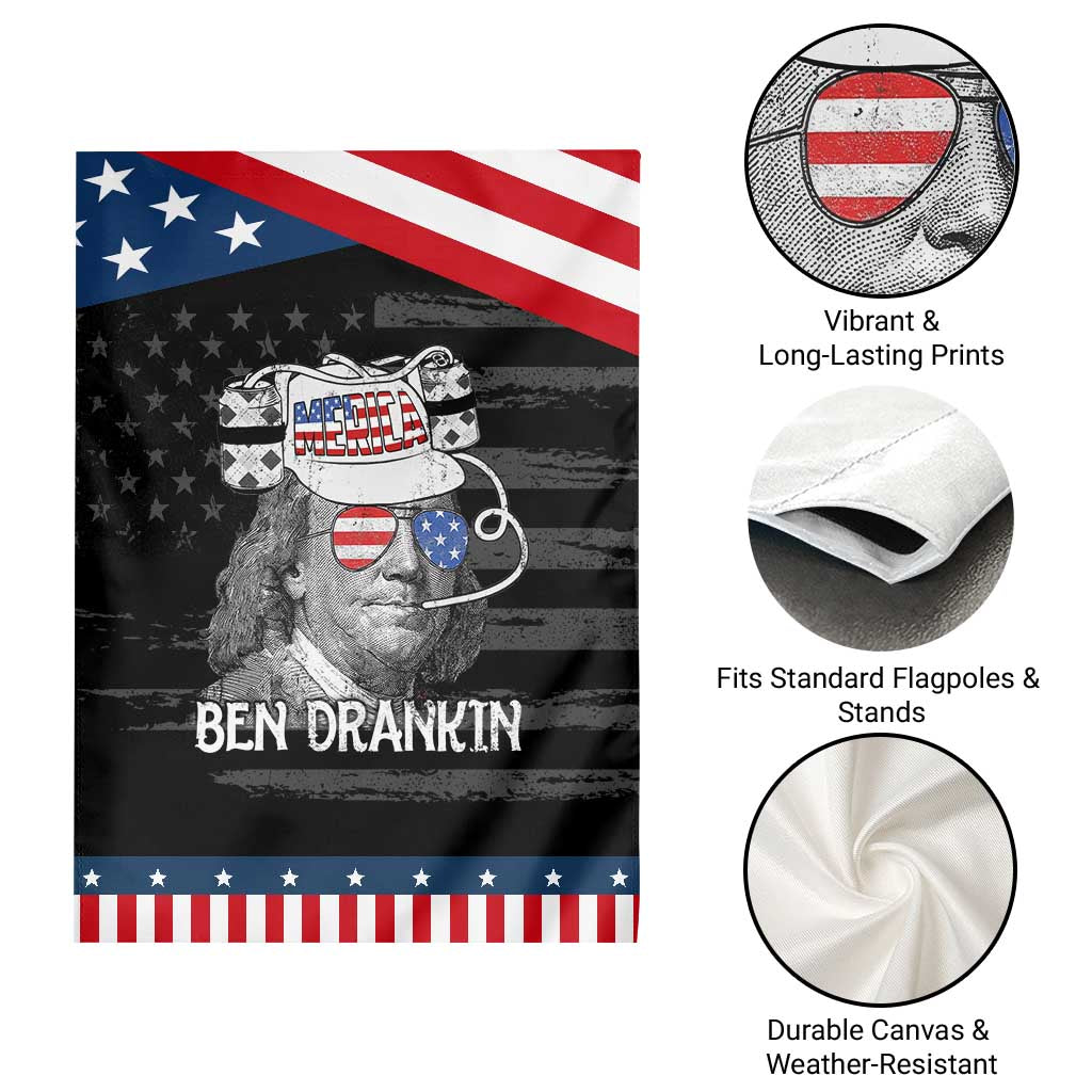 4th of July Ben Drankin Garden Flag Funny Benjamin Franklin USA Flag TS10 Print Your Wear