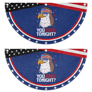 Funny 4th of July Patriotic Fan Flag Bald Eagle You Free Tonight