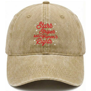 Stars Stripes And Equal Rights Washed Cotton Baseball Cap 4th Of July Patriotic TS10 Washed Cap Universal Fit Khaki Print Your Wear
