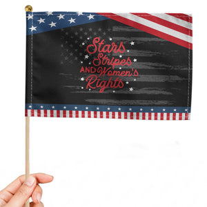 Stars Stripes And Equal Rights Patriotic Handheld Flag 4th Of July TS10 Distressed 8.2" × 5.5" Black Blue Print Your Wear