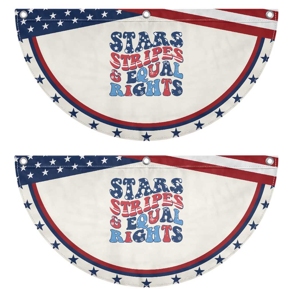 Stars Stripes And Equal Rights Patriotic Fan Flag Groovy Retro 4th Of July
