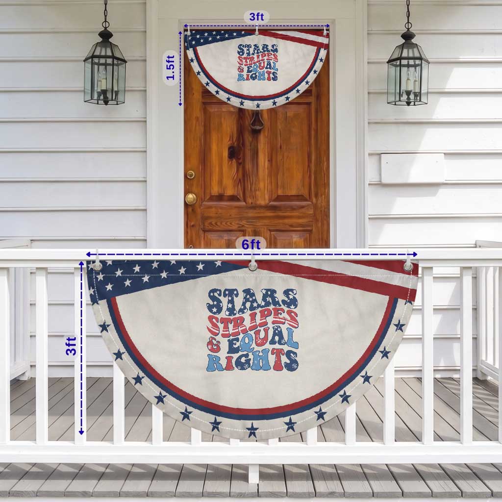 Stars Stripes And Equal Rights Patriotic Fan Flag Groovy Retro 4th Of July