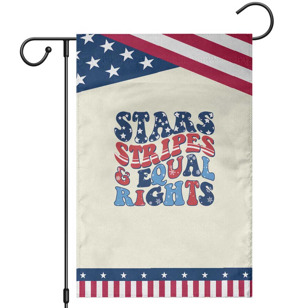 Stars Stripes And Equal Rights Garden Flag Groovy Retro 4th Of July TS10 Modern Beige Blue Print Your Wear