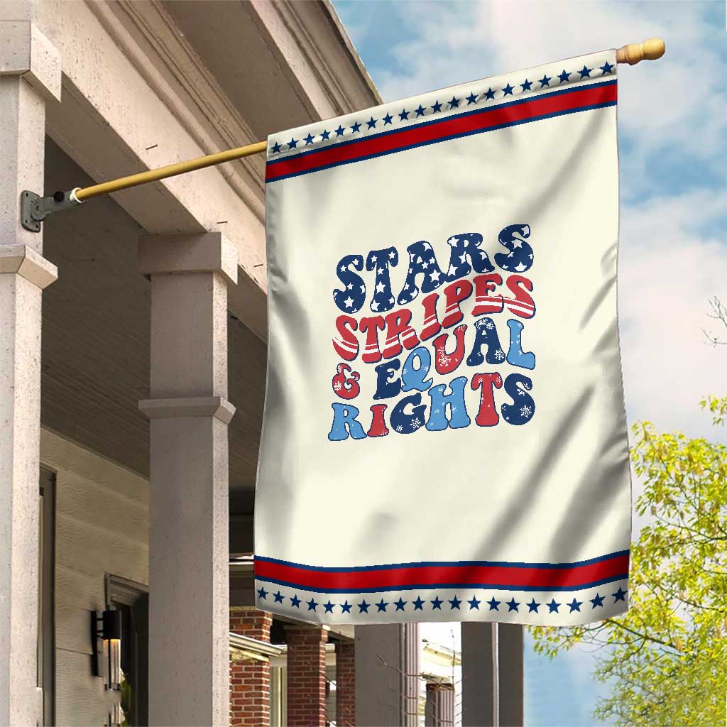 Stars Stripes And Equal Rights Garden Flag Groovy Retro 4th Of July TS10 Modern Beige Red Print Your Wear