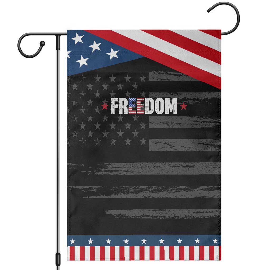 Patriotic Garden Flag Freedom American Flag 4th of July TS10 Distressed Black Blue Print Your Wear