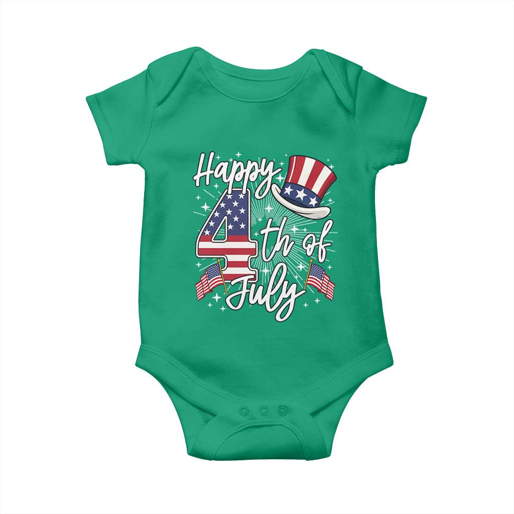 Happy 4th Of July Baby Onesie Patriotic American Flag USA TS10 Irish Green Print Your Wear