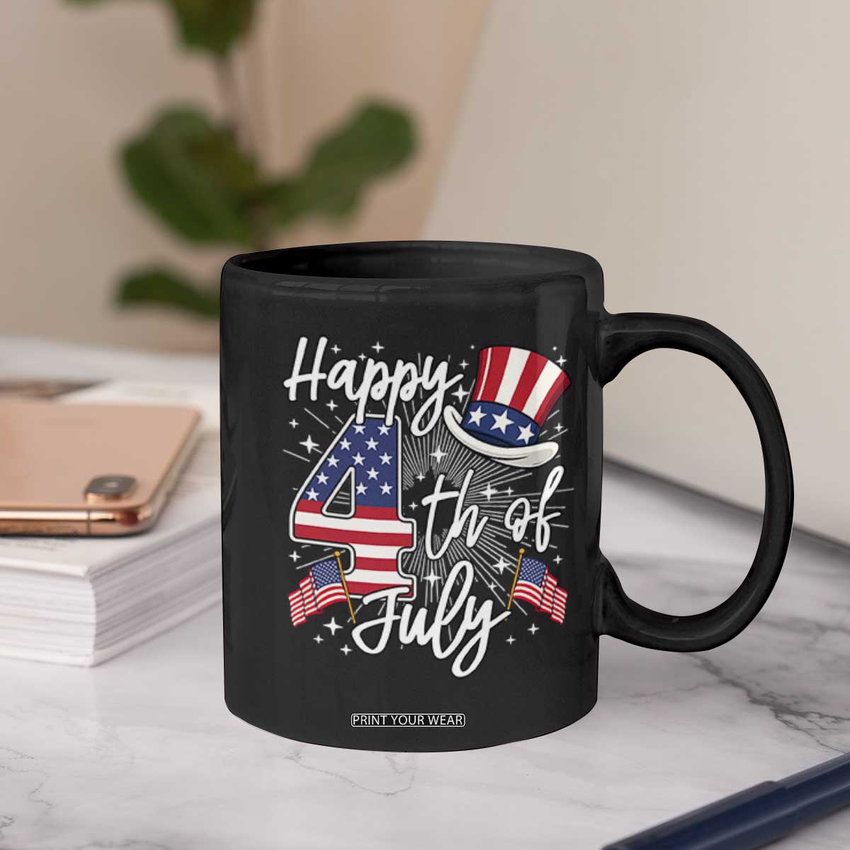 Happy 4th Of July Coffee Mug Patriotic American Flag USA TS10 Print Your Wear