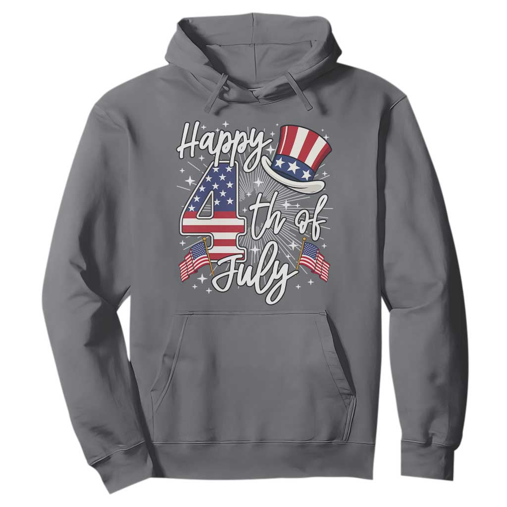 Happy 4th Of July Hoodie Patriotic American Flag USA TS10 Charcoal Print Your Wear