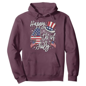 Happy 4th Of July Hoodie Patriotic American Flag USA TS10 Maroon Print Your Wear