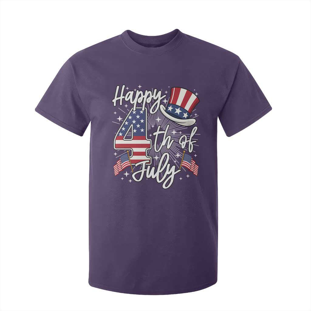 Happy 4th Of July T Shirt For Kid Patriotic American Flag USA TS10 Purple Print Your Wear