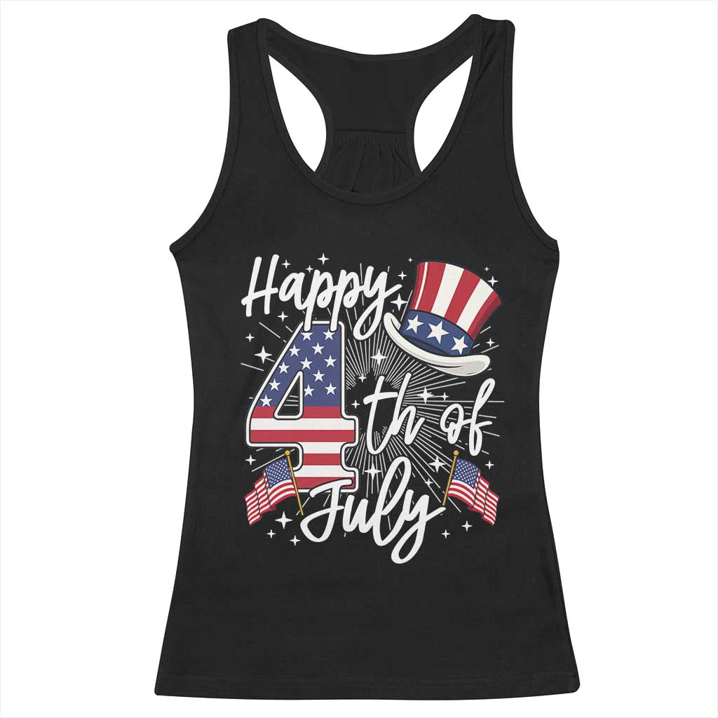 Happy 4th Of July Racerback Tank Top Patriotic American Flag USA TS10 Black Print Your Wear